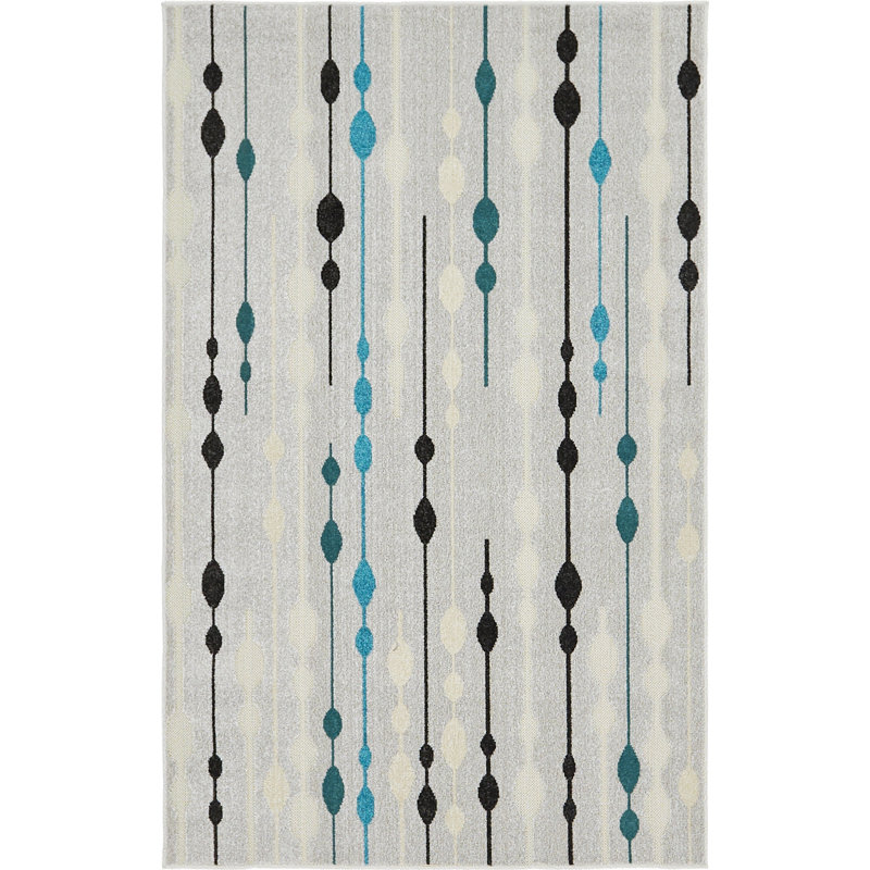 Alaina Abstract Indoor / Outdoor Rug, Rectangle 4'1" x 6'1"