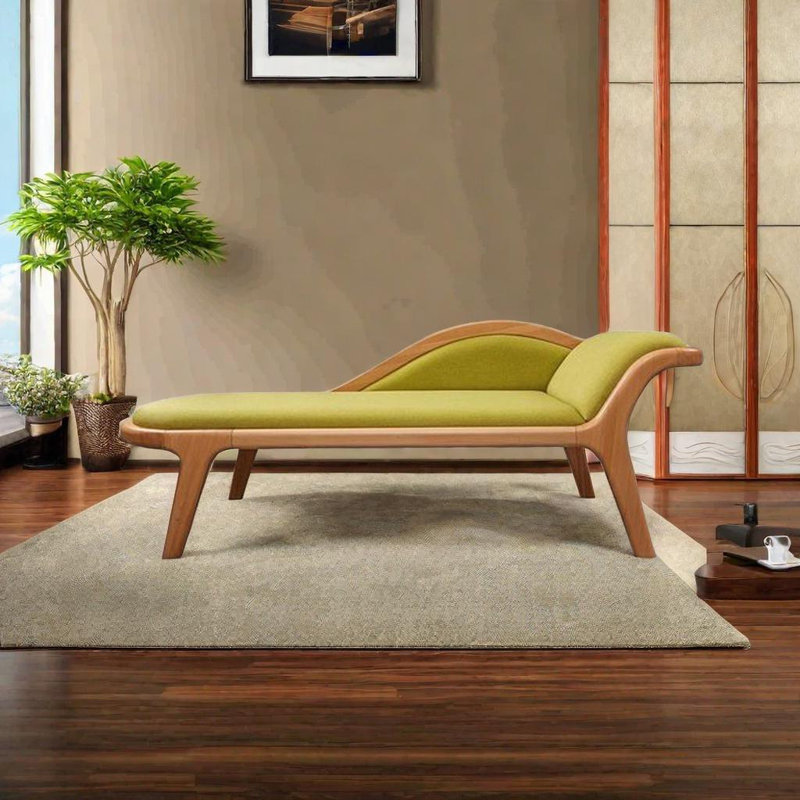 Chaise longue en bois massif, Orienté à droite