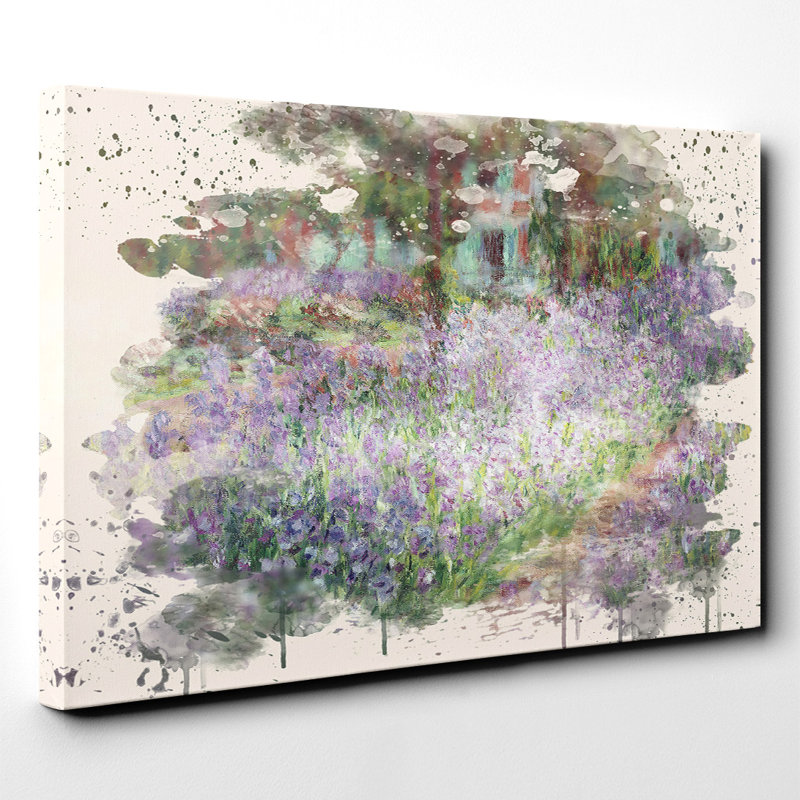 Irises in Monets Garden by Claude Monet Painting on Canvas - Wrapped Canvas, 40cm H x 60cm W