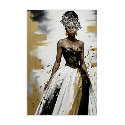 Elegant Woman Beautiful Gown Canvas Wall Art by Kim Allen