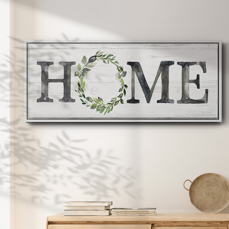 Gray Home Wreath- Framed Canvas