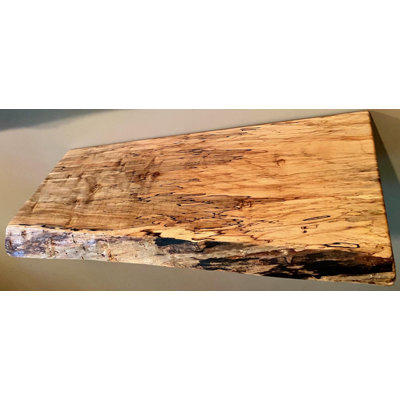 Live Edge Spalted Maple Floating Shelves|Ambrosia Maple Wood Shelves - Heavy Duty Floating Shelves