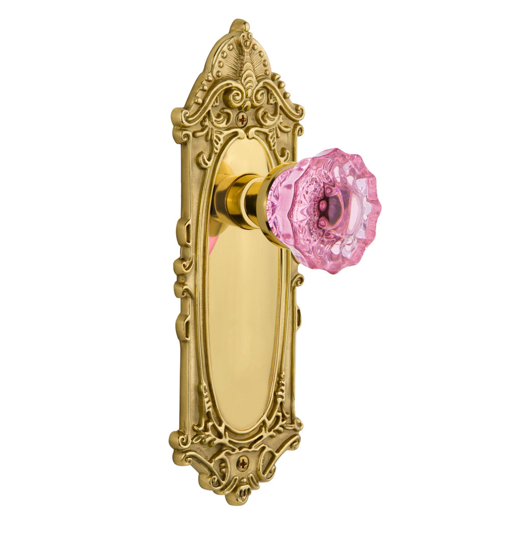 Victorian Plate with Crystal Pink Door Knob Nostalgic Warehouse 
