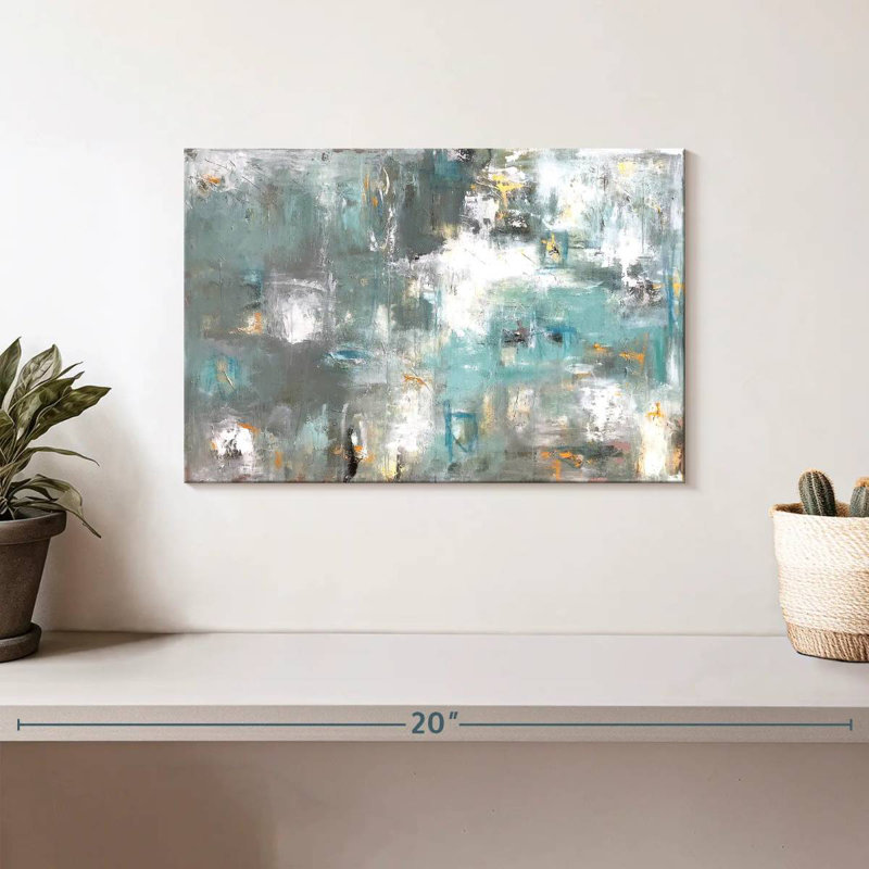 Grey Aqua Gold Illusion, 8" H x 12" W