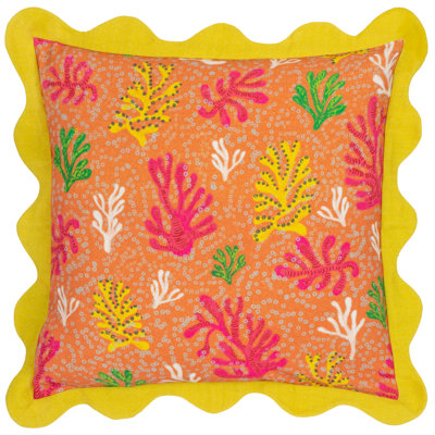 Coral Cushion Cover Abstract Square Cushion Cover