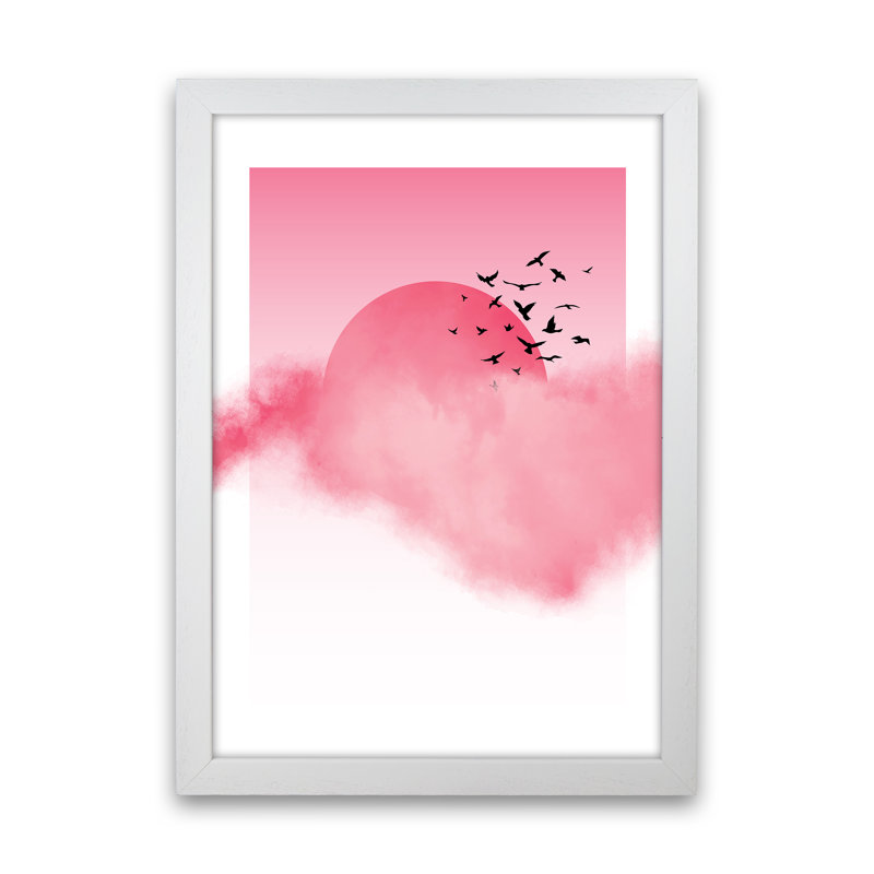 Pink Sunshine - Wrapped Canvas Print, 59.4cm H x 42cm W x 3cm D, White Framed