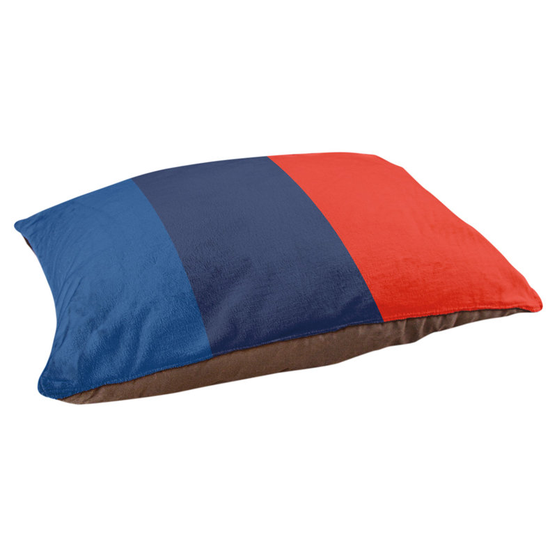 Coussin Tennessee, Bleu royal / bleu marine / rouge, Moyen (l 28 po x P 18 po x H 9,5 po)