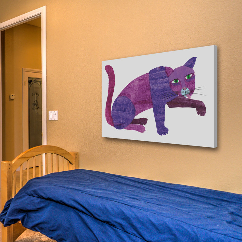 Purple Cat by Eric Carle - Painting on Canvas, 41cm H x 61cm W