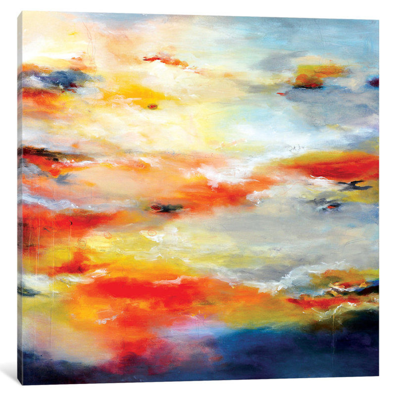 « coucher de soleil », reproduction d’art sur toile, H 12 po x l 12 po x P 0,75 po