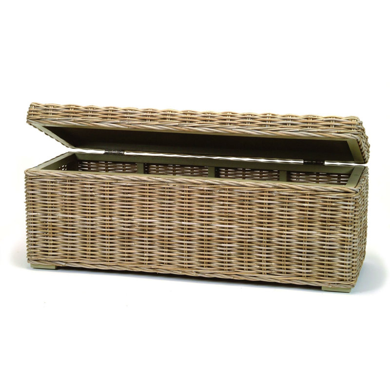 Tevis Wicker Flip Top Storage Bench