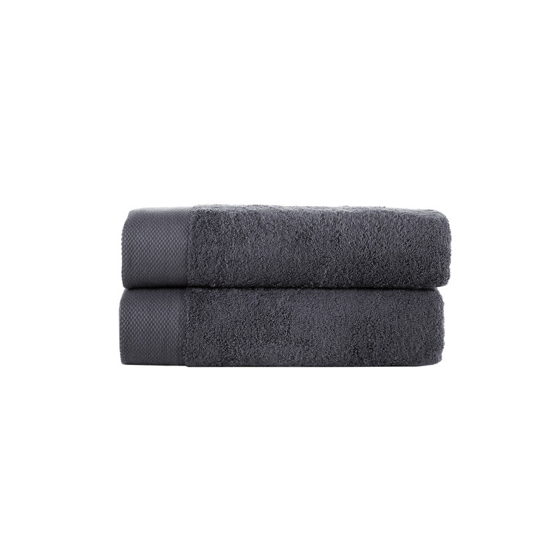 Turkish Cotton Plush Bath Towel, Anthracite