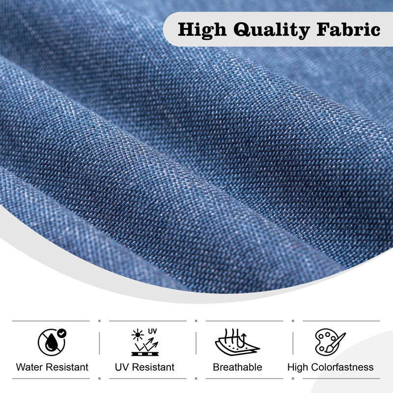 Ensemble de conversation modulaire en rotin Aliva, Bleu denim