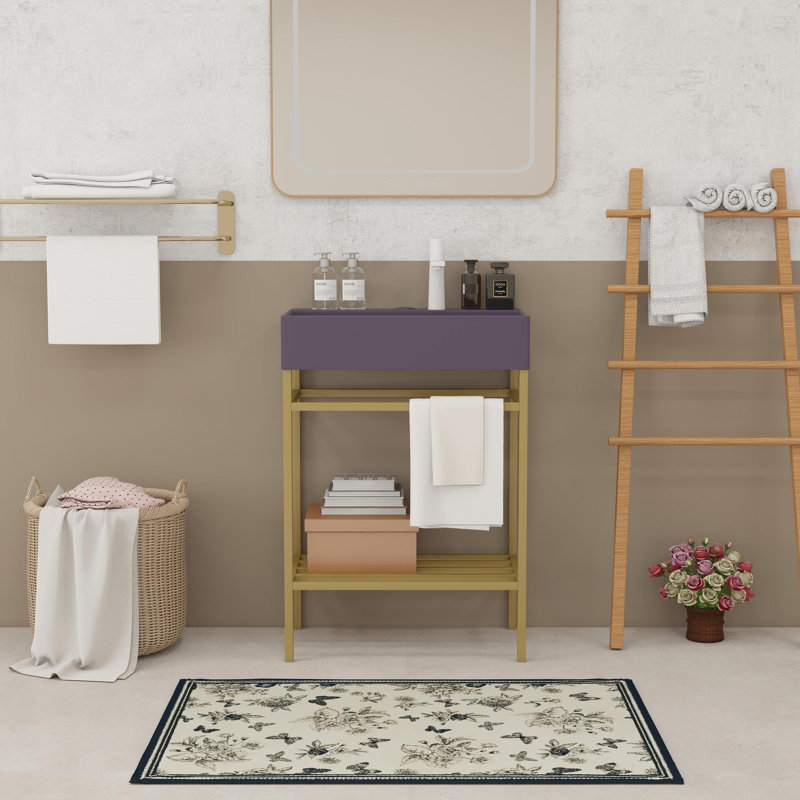 Meuble-lavabo 24 po avec lavabo en céramique, Blanc