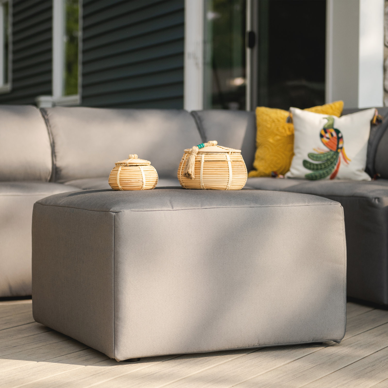 Sunbrella® Patio Ottoman, Gray