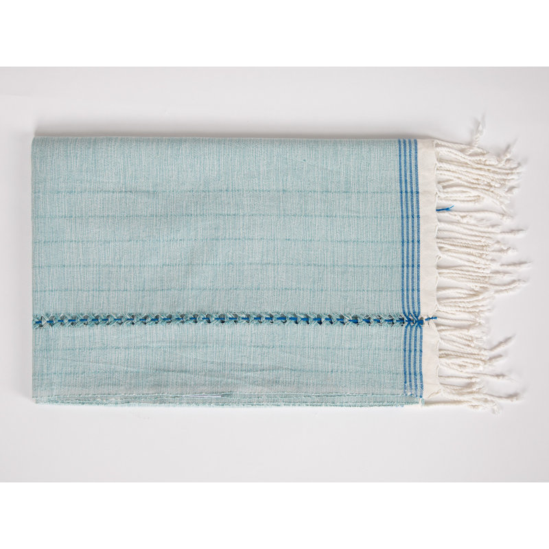 Serviette de plage Sharpe 100% coton, Bleu clair