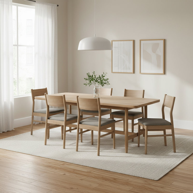 Lylie 84" Oak Dining Table, Sand