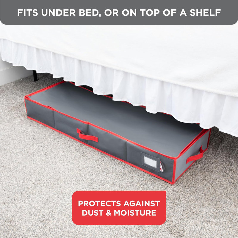 Wrapping Paper Storage Container. Fits Up To 27 Rolls 1.37" Diam. , Grey/Red