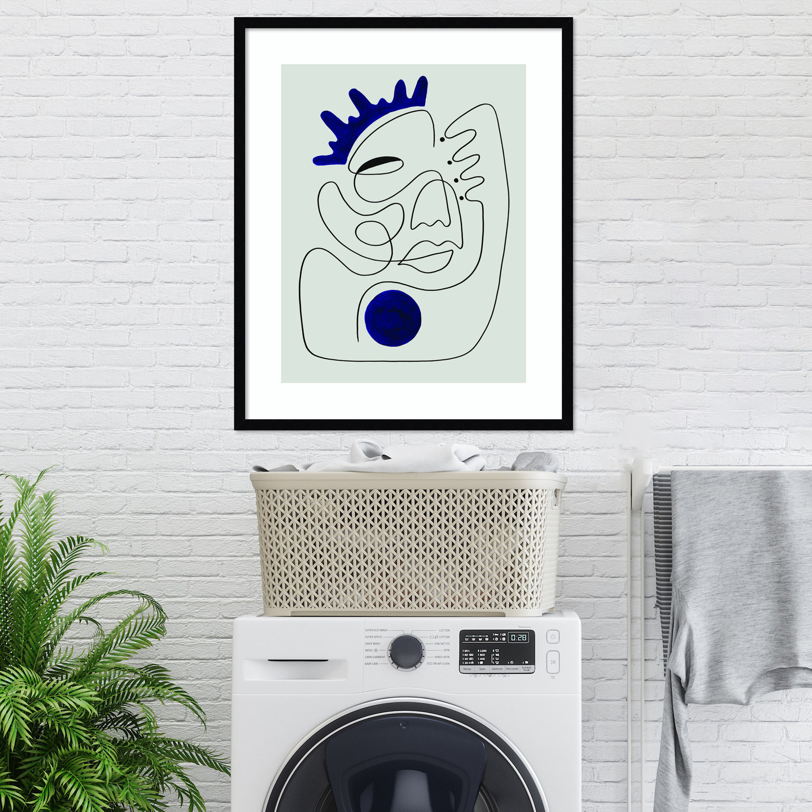 El Rey Print by Shatha Al Dafai, 41.38" H x 33.38" W x 0.875" D, White Framed
