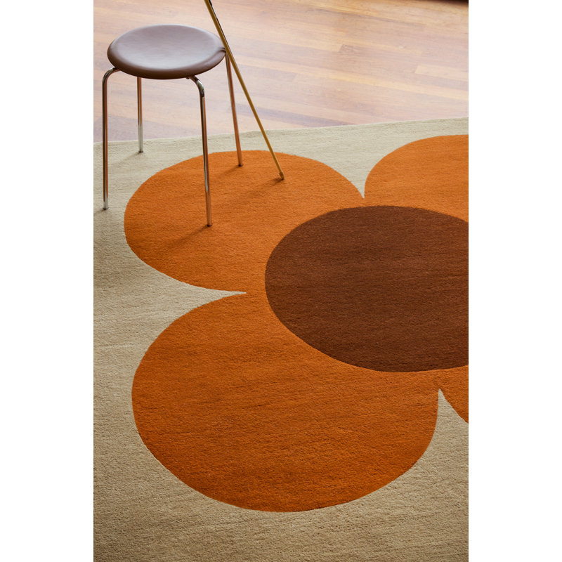 Hand Tufted Wool Floral Area Rug, Rectangle 5'3" x 7'6"