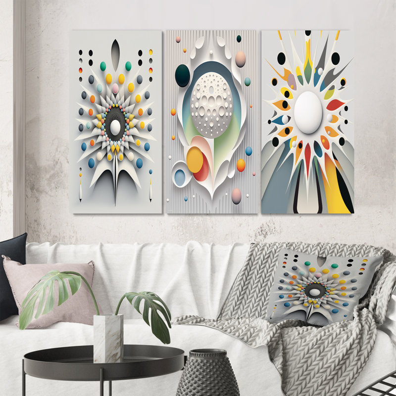 «Sceance Beyond The Knowing», 3 pièces sur toile, H 28 po x l 36 po, Toile tendue