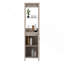 Linen Cabinet, Two Interior  Shelves, Two Open Shelves, Single Door