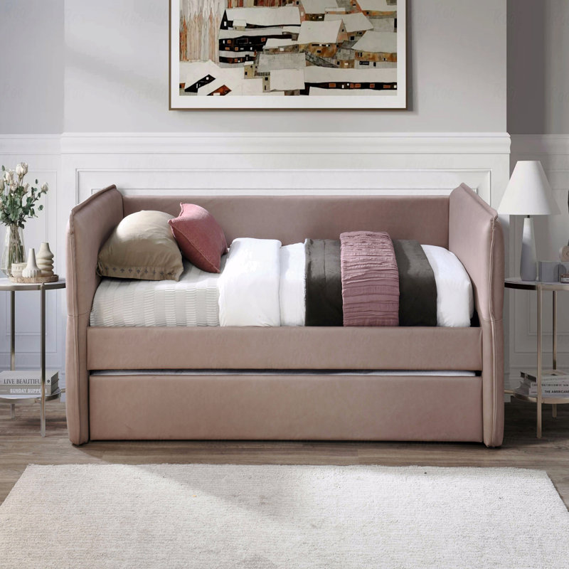 Daybed With A Trundle, Mauve, Twin