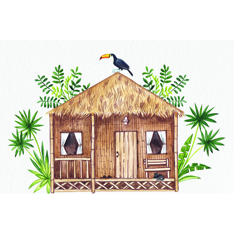 Jungle Hut, reproduction sur toile, H 12 po x l 18 po