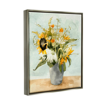 «Mixed Sunflower Bouquet Country Florals» par Emma Caroline - Peinture sur toile