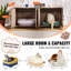 Wooden Cat Litter Box Enclosure Furniture Hidden 2 Rooms Storage Cabinet Greige | Gift Idea