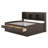 Brona Full Size Wooden Captain Bed with Built-in Bookshelves, Three Storage Drawers and Trundle-831888004