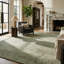 Tapis vert olive ton sur ton intérieur 7 pi x 10 pi (6 pi 6 po x 9 pi 6 po) Branch Branch Sovana-1376489430