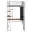 Metal Loft Bed with 2 Shelves and one Desk-144694756-144694747
