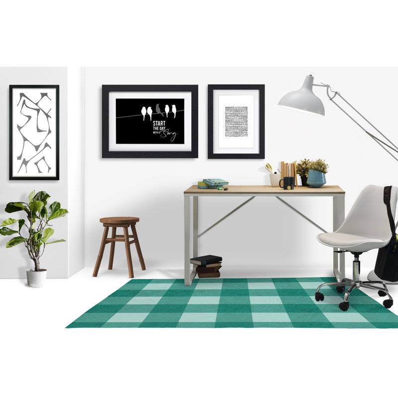 Tapis de chaise rectangulaire Chico, L 36 po x L 60 po, Sarcelle