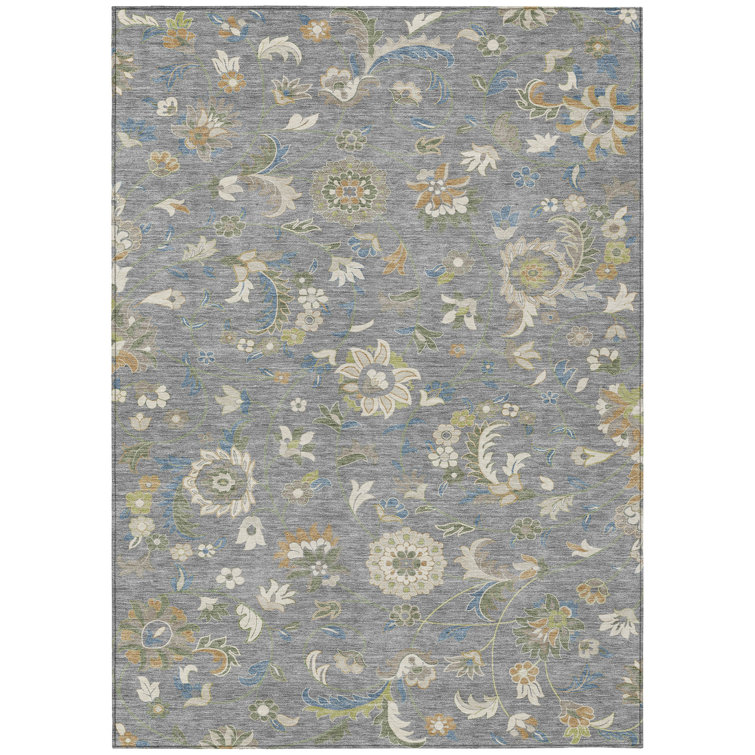 Machine Washable Indoor/Outdoor Chayden ACN1006 Gray Rug