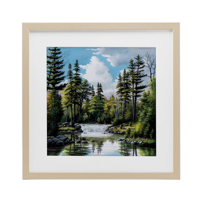 «Avant les chutes», reproduction de paysage encadrée sous verre, design par Bill Saunders