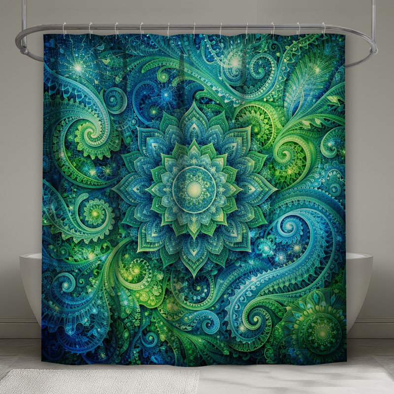 Rideaux de douche complexes à motif cachemire extra long, 70in W x 72in H