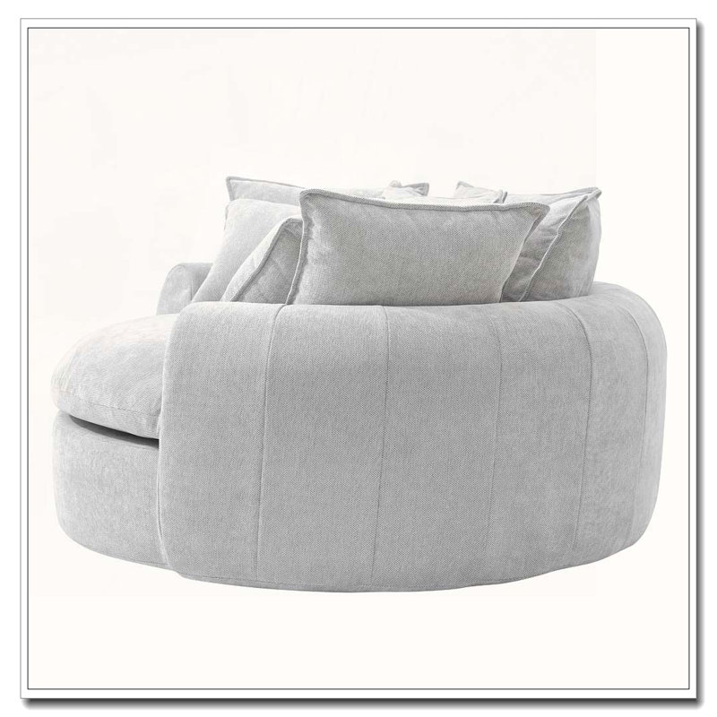 Fauteuil d'appoint rembourré en tissu chenille, Gris clair