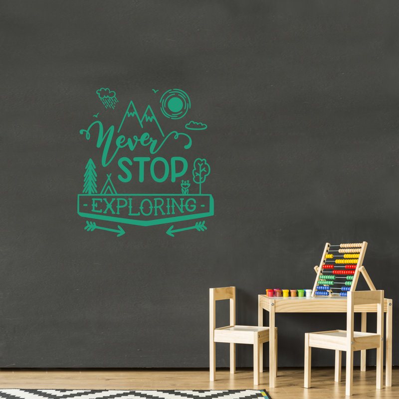 Text & Numbers Wall Decal, Teal