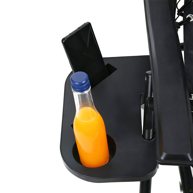 Méridienne pliante Zero Gravity, fauteuil inclinable d'une capacité de 300 lb avec appui-tête et plateau amovible, réglable de 90 à 170 °, portable pour l'extérieur