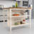 Doru Rustic 45" Stationary Kitchen Island, Rubberwood Butcher Block Dining Table with Open Shelves-912234547