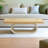 Cream wind log solid wood end table-109691965