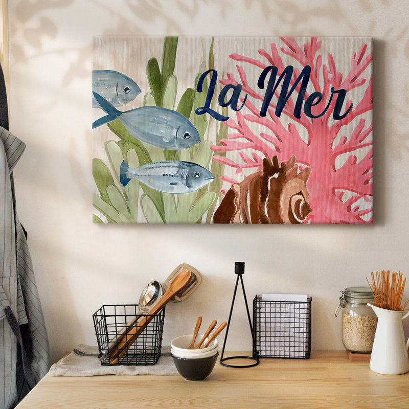 Toile tendue Pastel Mer III-Gallery, H 12 po x l 18 po