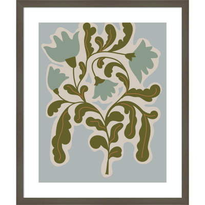 Expressive Abstract House Plant Blue Print