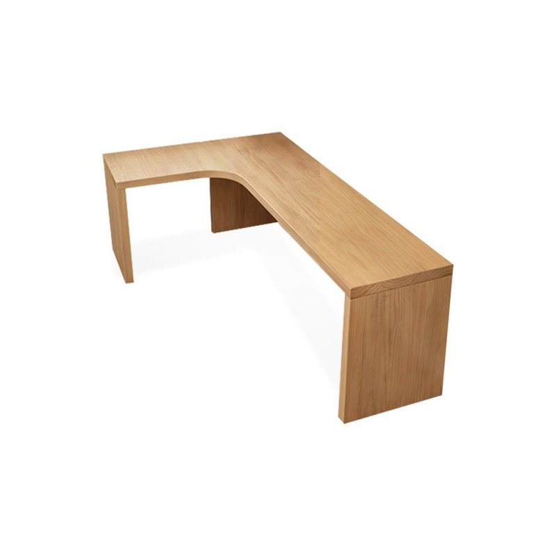 Burlywood Rectangular Solid Wood desks, 29.53" H x 70.87" W x 55.12" D, Right Hand Return