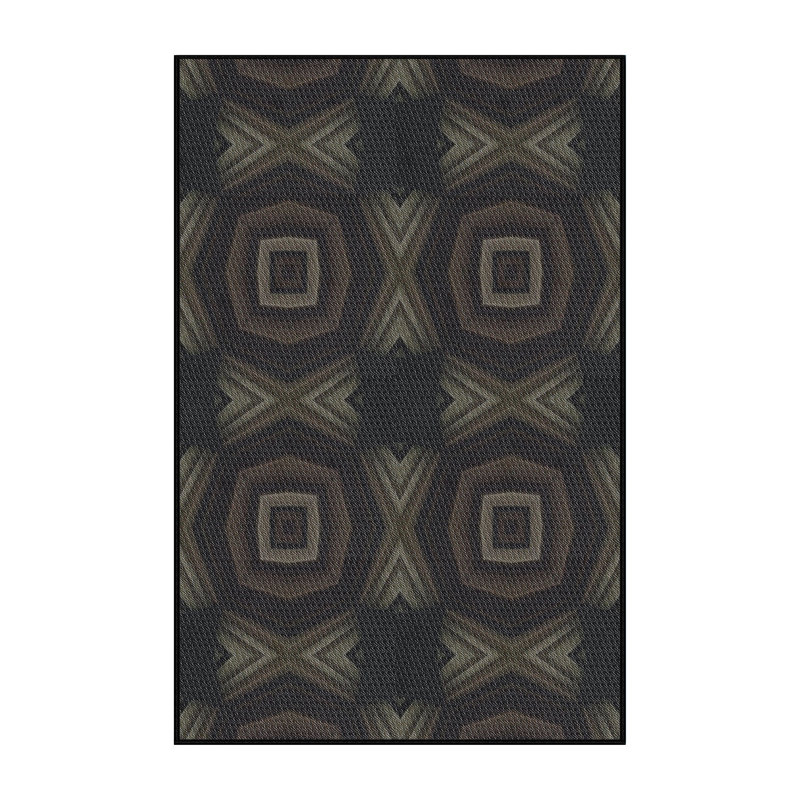 Tapis brun/gris à motifs Vranduk, Rectangle 8 pi x 10 pi