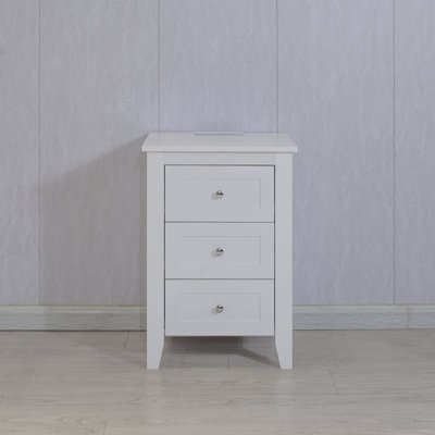 3 Drawer Nightstand (Bedside Side Table) With Charging Station And Usb Ports And Power Outlets,Woodenen Bed Side Table/End Table Modern Night Stands by 17 Stories