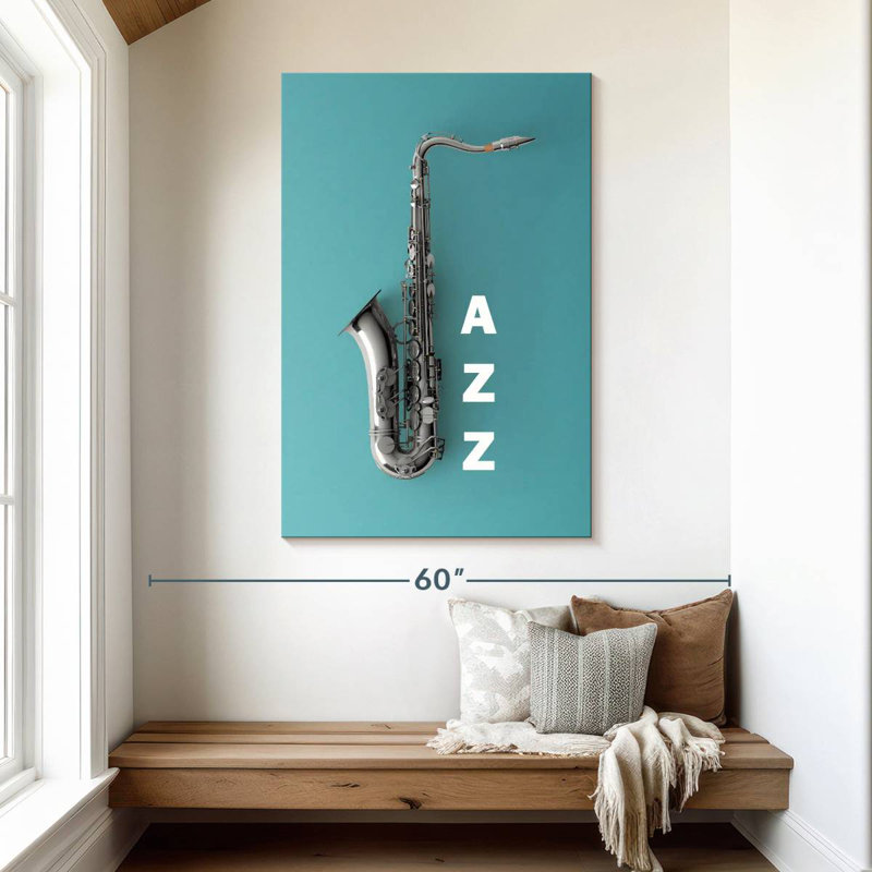 Abarca, saxophone sur jazz, H 48 po x l 32 po