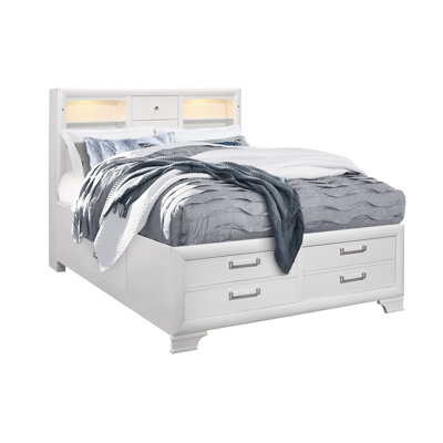 Civic White Queen Storage Bed