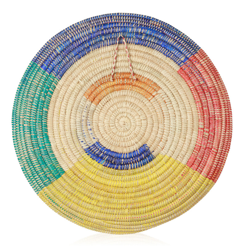 Décoration murale Dakota Fields, Crème / bleu / rouge, H 1 po x l 19,75 po x P 19,75 po