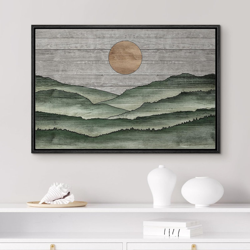 Reproduction d'art sur toile Western, H 16 po x l 24 po x P 1,5 po, Cadre flottant noir